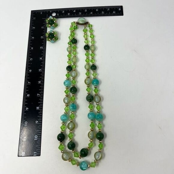 Vintage West Germany 1950/60’s double strand necklace and earring set. - Picture 5 of 8